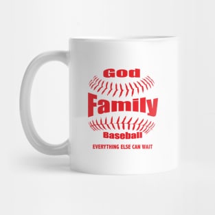 Christian Baseball Gift - God, Family Baseball Mug